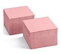 Servilletas desechables de color rosa claro con tacto de lino, servilletas de papel de 6.5 x 6.5 pulgadas para bodas, fiestas, cenas o vacaciones (paquete de 100)