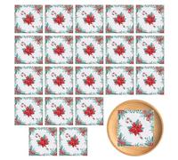 Servilletas en forma de caña de azúcar de Navidad,servilletas de invitados en forma de caña de azúcar - 20X servilletas decorativas con bayas,Toallas de cóctel de 2 capas, toallas