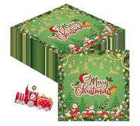 Servilletas navideñas, 40 unidades, servilletas navideñas, 33 x 33 cm, servilletas de Navidad para fiestas de Navidad, servilletas verdes
