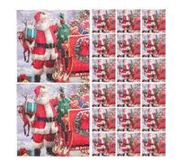 Servilletas navideñas de papel, servilletas de Navidad estampadas, Papá Noel 20 piezas servilletas de papel impresas servilletas de Navidad - Servilletas cuadradas para invitados, 2 capas, decorativas