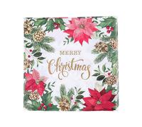 Servilletas navideñas, servilletas de papel impresas | Servilletas de papel para cena con flores cuadradas festivas | 33 x 33 cm/12.99 x 12.99 pulgadas Toallas de Navidad, toallas decorativas para Z