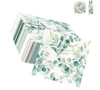 Servilletas Papel,20 Piezas Servilletas de Eucalipto 33 x 33cm,Servilletas Papel Decoradas Servilletas Verdes,para fiestas de cumpleaños,bodas,baby showers y catering