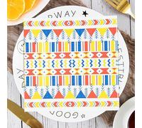 Servilletas Papel Azul Bohemio Amarillo Desechables Servilletas Decoupage Cocktail Cumpleaños 2 Capas Toilet Papel Higienico Decoración de Mesa para Bodas,Fiesta en el Jardín 20 Paquetes(33x33cm）