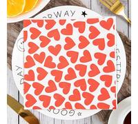 Servilletas Papel Corazón Rojo Minimalista Desechables Servilletas Decoupage Cocktail Cumpleaños 2 Capas Toilet Papel Higienico Decoración de Mesa para Bodas,Fiesta en el Jardín 30 Paquetes(33x33cm）