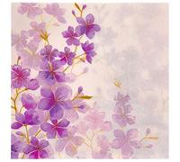 Servilletas Papel Flor Dorada Púrpura Desechables Servilletas Decoupage Cocktail Cumpleaños 2 Capas Toilet Papel Higienico Decoración de Mesa para Bodas,Fiesta en el Jardín 15 Paquetes(33x33cm）