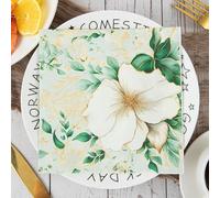 Servilletas Papel Flores Doradas Y Verdes Desechables Servilletas Decoupage Cocktail Cumpleaños 2 Capas Toilet Papel Higienico Decoración de Mesa para Bodas,Fiesta en el Jardín 10 Paquetes(33x33cm）