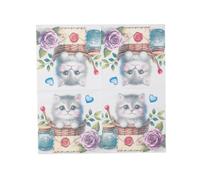 Servilletas Papel Lindo Gato Púrpura Servilletas Decoupage Decoradas Papel Higienico Desechables Toilet Paper Cumpleaños Cocktail 2 Capas Paper Towels Bodas Fiesta Jardín 20 Paquetes(33x33cm）