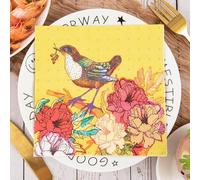 Servilletas Papel Peonía Animal Amarilla Desechables Servilletas Decoupage Cocktail Cumpleaños 2 Capas Toilet Papel Higienico Decoración de Mesa para Bodas,Fiesta en el Jardín 30 Paquetes(33x33cm）