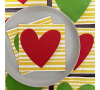 Servilletas Papel Raya Corazón Rojo Servilletas Decoupage Decoradas Papel Higienico Desechables Toilet Paper Cumpleaños Cocktail 2 Capas Paper Towels Bodas Fiesta Jardín 15 Paquetes(33x33cm）