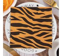 Servilletas Papel Raya Negra Naranja Desechables Servilletas Decoupage Cocktail Cumpleaños 2 Capas Toilet Papel Higienico Decoración de Mesa para Bodas,Fiesta en el Jardín 10 Paquetes(33x33cm）