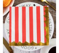 Servilletas Papel Raya Roja Y Blanca Desechables Servilletas Decoupage Cocktail Cumpleaños 2 Capas Toilet Papel Higienico Decoración de Mesa para Bodas,Fiesta en el Jardín 20 Paquetes(33x33cm）