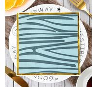 Servilletas Papel Rayas Azules Doradas Desechables Servilletas Decoupage Cocktail Cumpleaños 2 Capas Toilet Papel Higienico Decoración de Mesa para Bodas,Fiesta Jardín30 Paquetes(33x33cm）