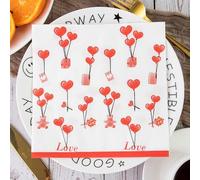 Servilletas Papel Rojo Y Blanca Animal Desechables Servilletas Decoupage Cocktail Cumpleaños 2 Capas Toilet Papel Higienico Decoración de Mesa para Bodas,Fiesta en el Jardín 20 Paquetes(33x33cm）