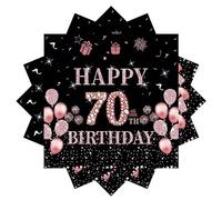 Servilletas para 70 cumpleaños, 20 servilletas de papel, 33 x 33 cm, servilletas de cumpleaños, decoración de mesa para fiestas, cumpleaños, feliz 70 cumpleaños