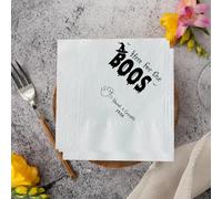 Servilletas personalizadas para fiesta de Halloween, servilletas personalizadas Here For The Boos, suministros divertidos de fiesta de Halloween, servilleta desechable para cóctel, almuerzo, perfecta