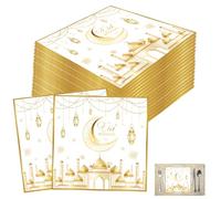 Servilletas Ramadán, Servilletas de Papel Decoradas - Ideales para Halloween y Decoupage, en Hermosos Tonos Dorados - Un Exclusivo Complemento para Tus Mesas en el Sagrado Mes de Ramadán