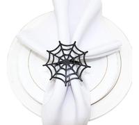 Servilletas redondas de metal para mesa de 6 piezas impermeables | Ronda de toalla de terror decoración de mesa de comedor para Restaurante Campo Casa Sala de estar