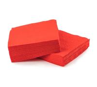 Servilletas rojas para almuerzo, 100 unidades, 4 pliegues, 2 capas, 33 x 33 cm, para fiestas y eventos, 125 servilletas fuertes, duraderas y elegantes