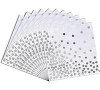 Servilletas, Servilleta blanca con lunares plateados, Para eventos como fiestas de cumpleaños, bodas y celebraciones navideñas, 60 hojas