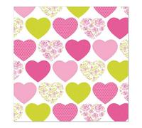 Servilletas "Sweetheart" 33x33cm, 3 Capas, 20st Pack, 1/4-doblado