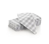 Servilletas Tela Cuadros Vichy - Pack 6 Unidades algodón Resistentes para hostelería 45x45 cm, Color Gris Claro