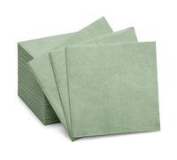 Servilletas verde salvia, 40 piezas, servilletas de papel, elegantes decoraciones de mesa, tacto de tela & teñidas, para comuniones, confirmaciones, bodas y fiestas de cumpleaños, 25 x 25 cm