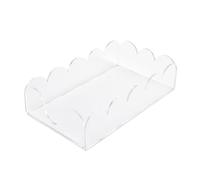 Servilletero acrílico, 9x2x5in soporte para toallas de mano festoneado transparente, bandeja para servilletas, soporte para papel, bandeja de papel desechable para cocina, comedor