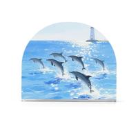 Servilletero acrílico para cocina, diseño de faro, ballena marina azul, para exteriores, comedor, independiente, vintage, dispensador de servilletas para decoración del hogar, para exteriores, comedor