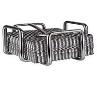Servilletero APS "Hero", acero inoxidable Servilletero, soporte para aproximadamente 65 servilletas de cóctel, incluye pesos, 14,5 x 14,5 cm, 10 cm de altura