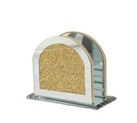 Servilletero con Espejo de Cristal triturado con Diamante Vertical, Elegante servilletero con Espejo de Cristal(Gold)