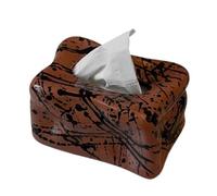 Servilletero cuadrado de cerámica con diseño salpicaduras tinta for mesita noche Portapañuelos de papel(Red)