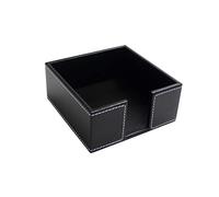 Servilletero cuadrado de piel sintética para cóctel, caja de pañuelos, dispensador de servilletas de papel, cubo, color azul