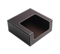 Servilletero cuadrado de piel sintética para cóctel, dispensador de servilletas de papel, caja de pañuelos para mesas, color plateado