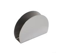 Servilletero de acero inoxidable para mesa de comedor de cocina, dispensador de pañuelos de metal semicircular, servilletero compacto plateado dorado para uso doméstico (plateado)