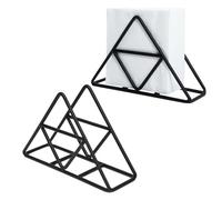 Servilletero de acero inoxidable, servilletero de metal, servilletero de pie para banco de trabajo, servilletero, negro, para banco de trabajo, mesa de cocina, decoración de fiestas (negro)