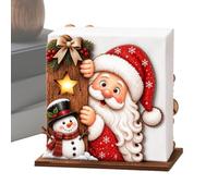 Servilletero de Baño Lindo Soporte Organizador de Madera con Papá Noel | Decoración Navideña para Cocina Para Baño Hogar Hotel Oficina Hospital Escuela Cocina Fregadero Casa Gimnasio Spa Salón