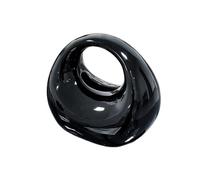 Servilletero de cerámica con forma bolsa, ideal for hoteles, dormitorios y cocinas Portapañuelos de papel(Negro)