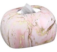 Servilletero de cerámica rosa Elegance de mármol, decoración de mesa for sala de estar, caja de pañuelos elegante