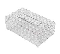Servilletero de cristal, dispensador de pañuelos chapado a mano para decoración de sala de estar, baño y mesa de comedor, 9, 1x4, 7x4, 1 pulgadas