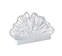 Servilletero de hierro con forma de hoja de ginkgo, soporte for toallas de papel de sobremesa - Soporte de escritorio comercial de inspiración vintage (150 g)(Silver)
