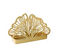 Servilletero de hierro con forma de hoja de ginkgo, soporte for toallas de papel de sobremesa - Soporte de escritorio comercial de inspiración vintage (150 g)(Golden)