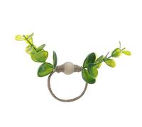 Servilletero de hoja verde de simulación para mesa de boda, banquete de Acción de Gracias, soporte con hebillas