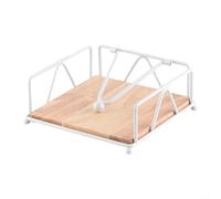 Servilletero de madera, encimeras y más Servilletero de mesa cuadrado de metal y madera con barra pesada Servilletero de papel para mesa Servilletero Cuadrado de Mesa Metal Madera (blanco)