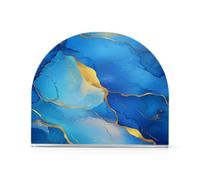 Servilletero de mesa, 1 paquete con capacidad para 50-60 servilletas, servilletas impresas de doble cara para cocina y mesa de comedor, resistente y duradero, mármol, amarillo y azul