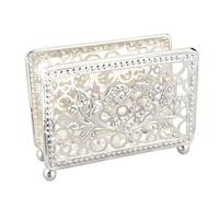 Servilletero de mesa de metal, organizador decorativo de pañuelos calados para mesa de comedor, mesa de café, sala de estar, escritorio, estante de pañuelos, almacenamiento de servilletas, soporte de