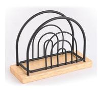 SERVILLETERO DE MESA NEGRO Y MADERA ELIE