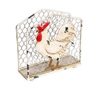Servilletero de mesa - para gallo decoración rústica, hierro | 15x5x16 cm 5,9x2,0x6,3 pulgadas Organizador decorativo para encimera de cocina Comedor Baño Navidad Invitados Agrituris