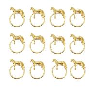 Servilletero de metal con forma de caballo de pie, con hebilla, suministros para hoteles/hoteles, juego de 12 servilletas, color dorado