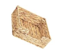 Servilletero de mimbre natural, cesta tejida a mano, organizador de mesa fácil de usar, para cocina, encimera, baño, sala de estar, bandeja rectangular de mimbre para baño