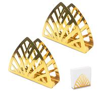 Servilletero de Papel, 2 Piezas Triángulo de Acero Inoxidable, para Encimeras de cocina, Mesas de Comedor, Dorado